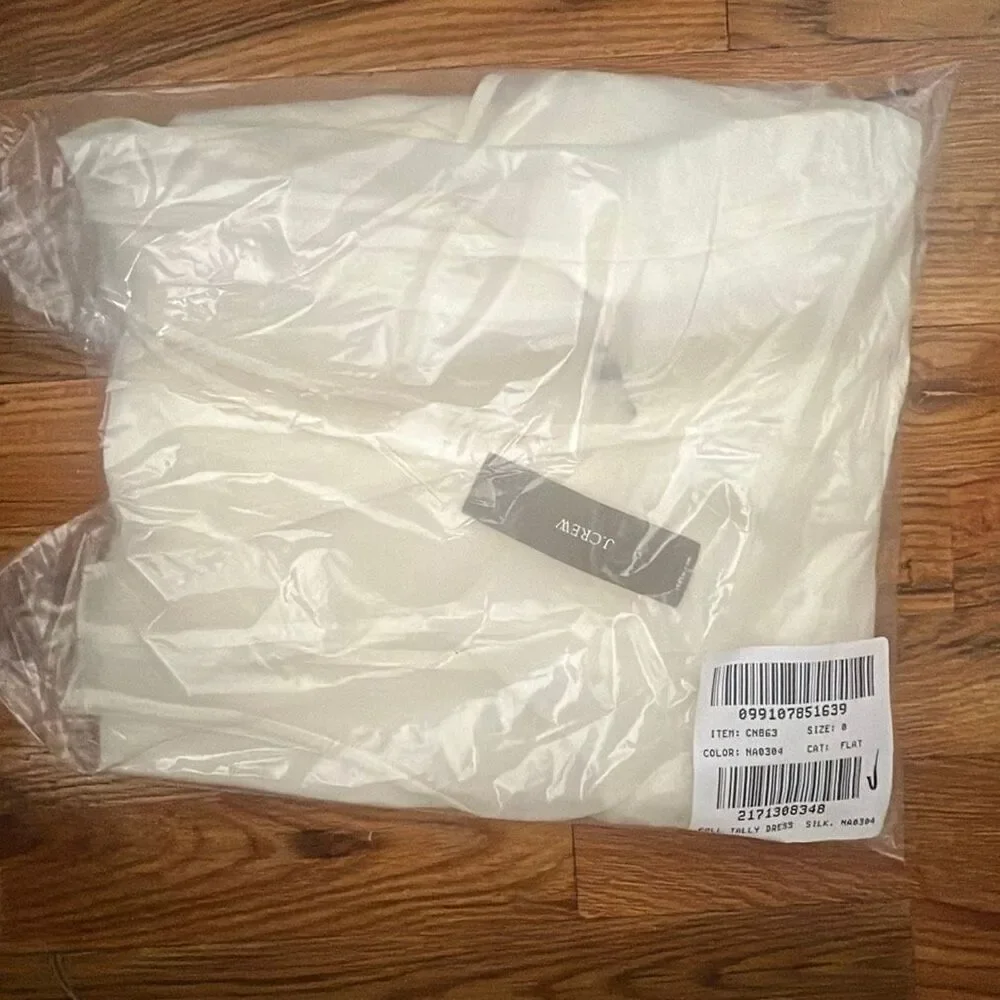J. Crew Collection Layered Organza Shift Tally Silk Dress in Ivory NWT Size 0